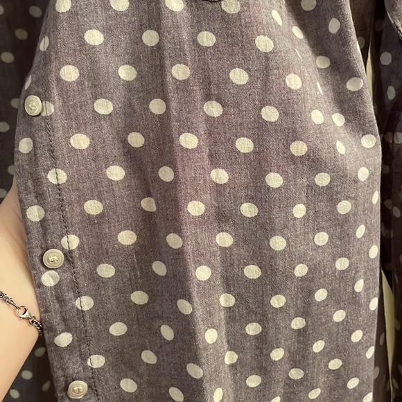 Lavender Polka Dot Button Up - Picture 3 of 5